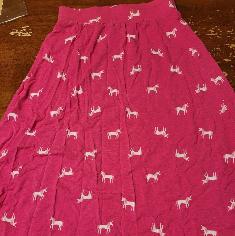 Cat & Jack Pink Skirt with White Unicorn Pattern